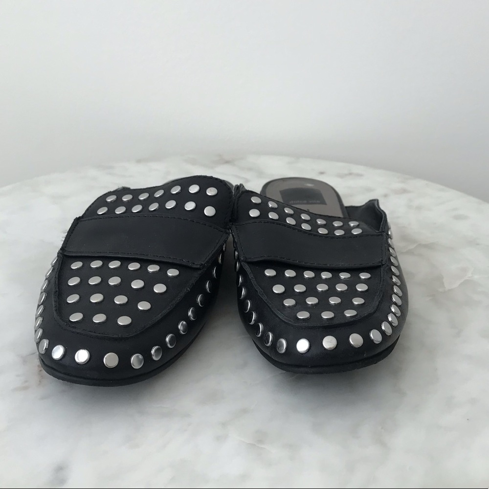 Dolce Vita Maura Slip on Mules, Black Leather, 6.5